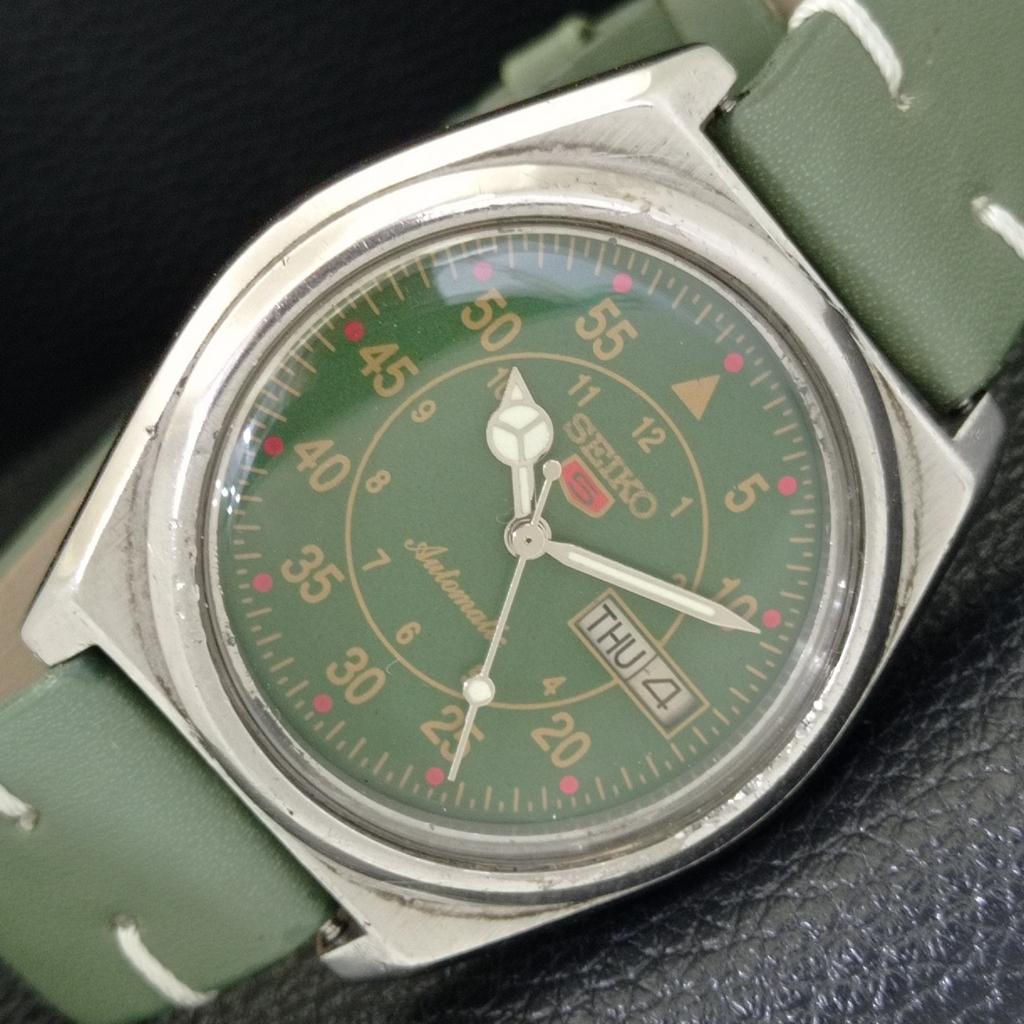

ВИНТАЖНЫЕ АВТОМАТИЧЕСКИЕ ЧАСЫ SEIKO 5 ЯПОНИЯ 7009A МУЖСКИЕ ЧАСЫ С ЦИФЕРБЛАТОМ ЗЕЛЕНОГО ЦВЕТА a701309-5 R206a-a701309