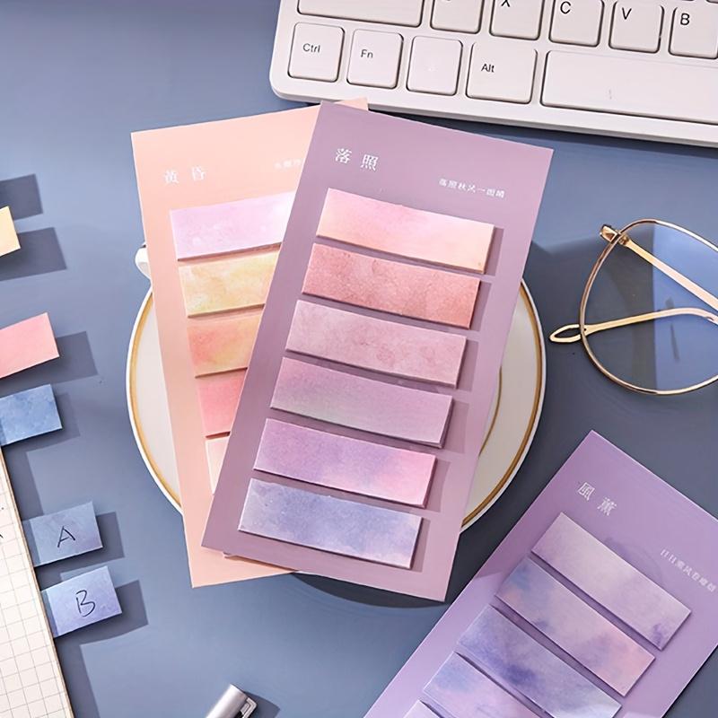 1pc/8pcs Gradient Color Index Sticky Notes with Adhesive Peel-off Index Tabs for Home Office Daily Use