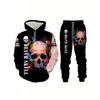 Skeleton Skull 3D Print Hoodies Pants Sets Men's Women Sweatshirts Sweatpants Two Piece Suits Outdoor Tracksuit Man's Clothing