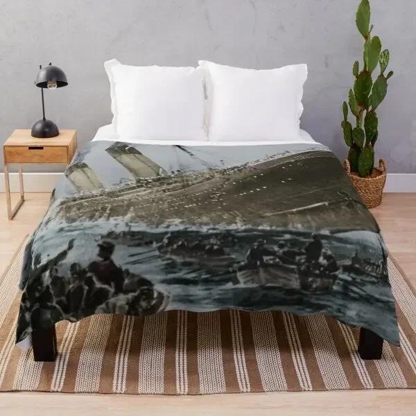 Titanic Sinking Throw Blanket Super Soft Fuzzy Cozy Warm Plush Blanket for Bed Couch Chair Living Room Spring Fall Winter Spring