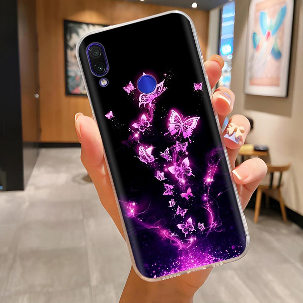 Soft Case For Xiaomi Redmi Note 7 Cover Flowers Soft TPU Silicone Phone Cases on Redmi Note7 Pro Protective Back Cover Fundas