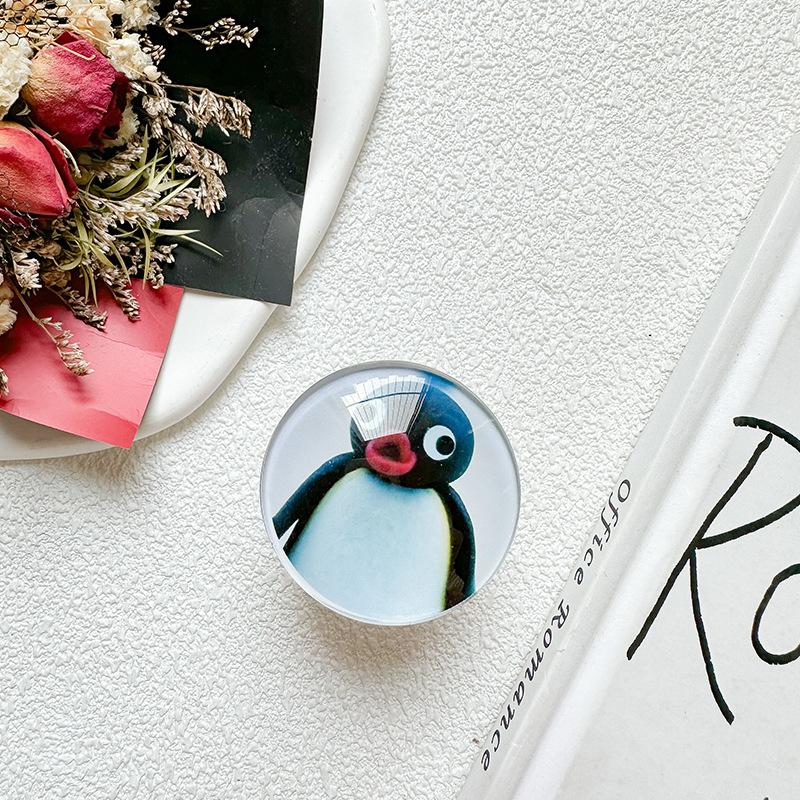 Cute Penguin Puppy Cat Mobile Phone Airbag Bracket Back Sticker Retractable Stable Desktop Wind Niche