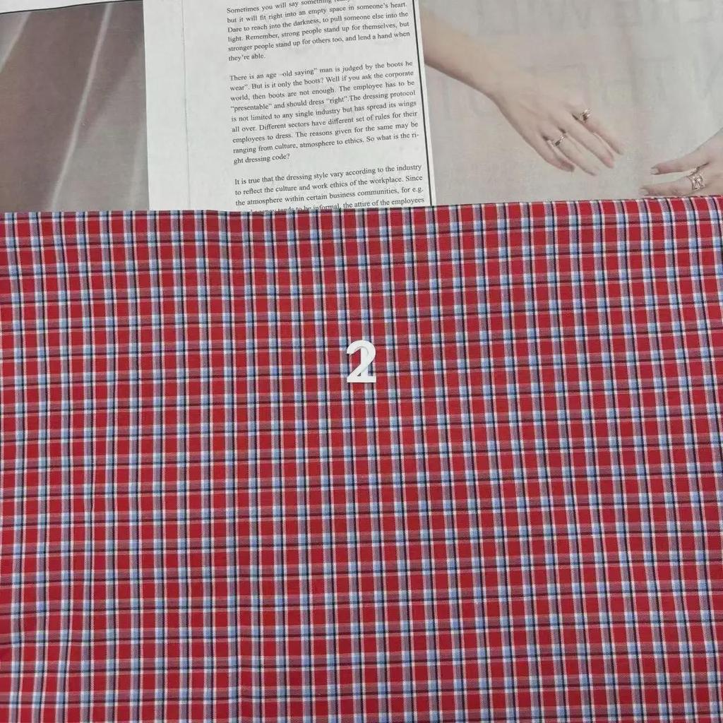 Blue Cotton Plaid British-Style Unisex Shirt