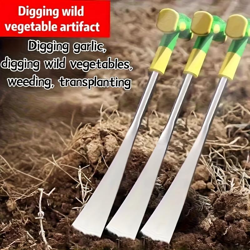 Heavy-Duty Stainless Steel Garden Shovel with Ergonomic Handle & Sharp Edges - Multi-Functional Tool for Planting, Digging, Loosening Soil