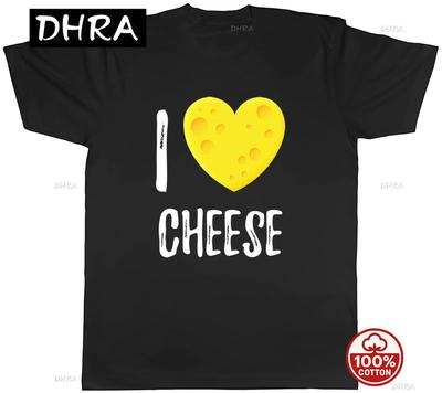 Kocham Ser Kocham Ser w Kształcie Serca Koszulka Unisex T-shirt Koszulka Prezent Top z Kreatywnym T-shirtem Miejski T-shirt Punkowy Codzienny Top Modny Harajuku