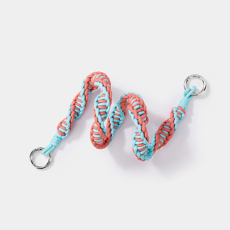 IGNICASE Fashion Contrast Color Rope Braided Wide Strap Hardware Round Buckle Versatile Shoulder Underarm Bag Universal Strap