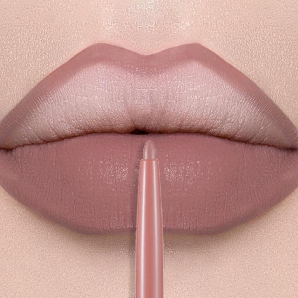 Matte Mauve Lipstick Pencil Long Lasting Waterproof Non-Stick Lipliner Crayon Velvet Lip Contour Outline Smooth Natural Makeup