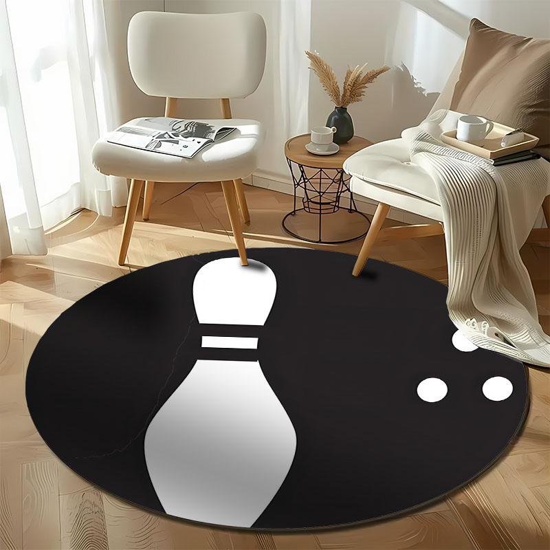 Free shipping Bowling Theme Round Rug for Game Rooms round carpet for home sofa bedroom,gift