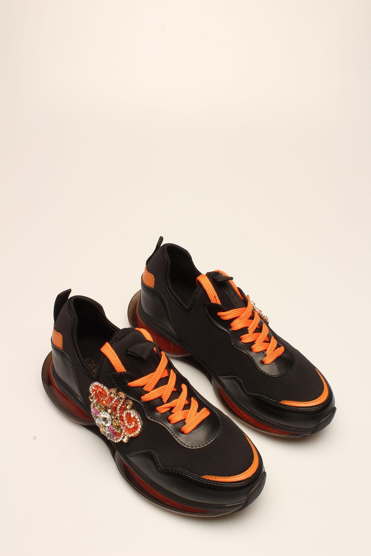 

Женские модные кроссовки Es Black-Orange Stretch Sportswear 36