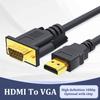 Hdmi-Compatible To Vga Adapter Connecto Line Converter Cable 1.8M Fhd 1920*1080P For Desktop Laptop Pc Tv Monitor Projector