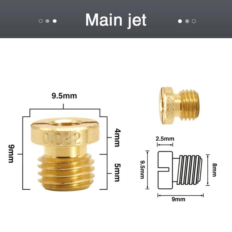 Maßgeschneiderter Düsenlochsatz Feinabstimmung des Düsenlochsatzes Hauptsortiment für Vergaser Erzielen Sie eine genaue Kraftstoffeinspritzsteuerung