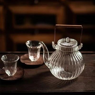 Threaded Heat-resistant Glass Teapot Tea Set Electric Pottery Stove Teapot Cup Teapot Kettle Kungfu Tea Set Boutique