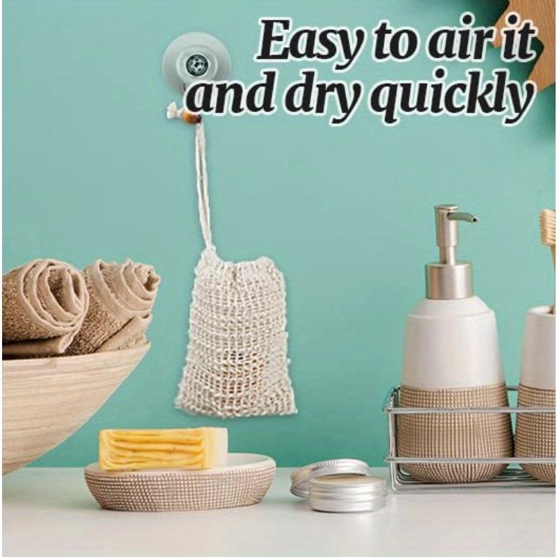 10pcs Soap Storage Bag Setlinen-cotton Soap Bag with Drawstring Strip Wooden Beads Foam  for Bath and Shower Shukou soap bag