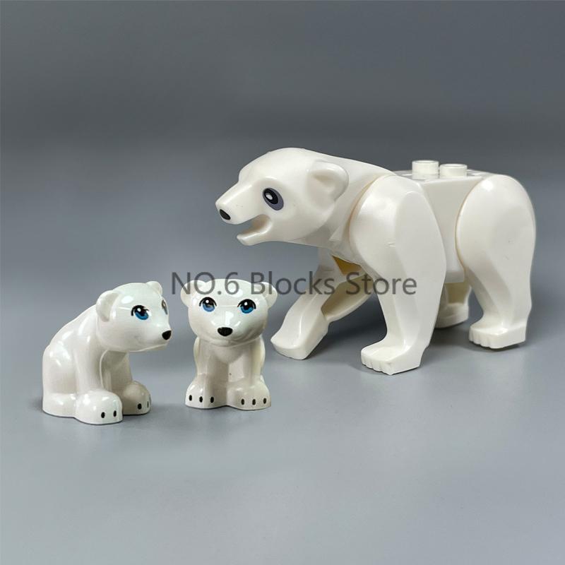 MOC Animali Blocchi da Costruzione Zoo della Foresta Tigre dai Denti a Sciabola Orso Alce Elefante Aquila Squalo Scimmia Leone Giocattolo Mini Mattoncino Regalo per Bambino S09