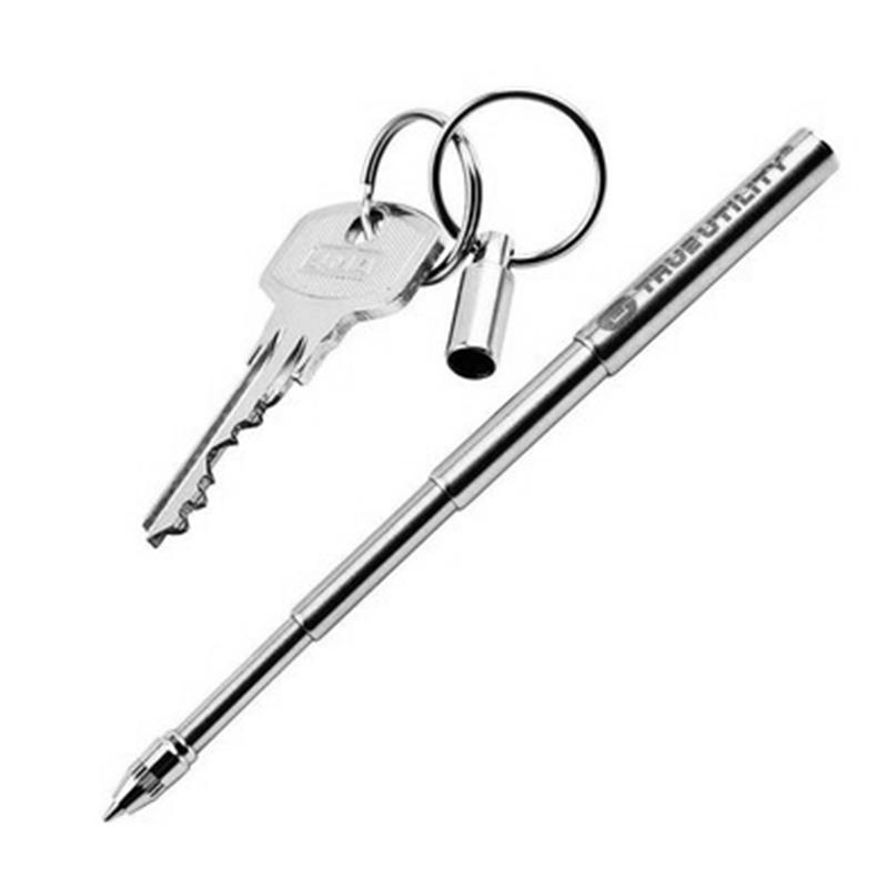 Portable Stainless Steel Telescopic Function Ballpoint Pen Metal Key Ring