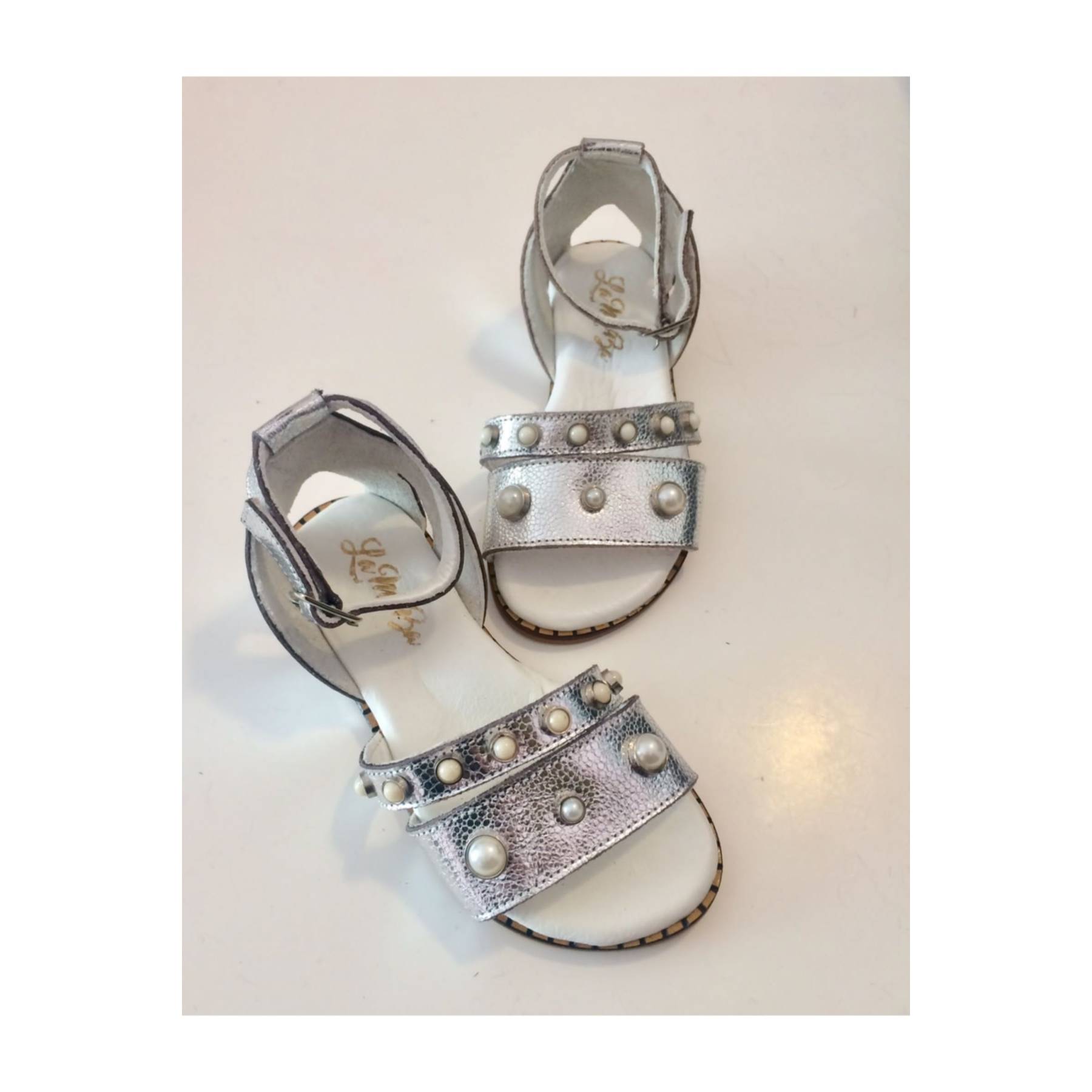 

Женские сандалии из натуральной кожи и ортопедических украшений с жемчугом Повседневные сандалии в качественном стиле 26