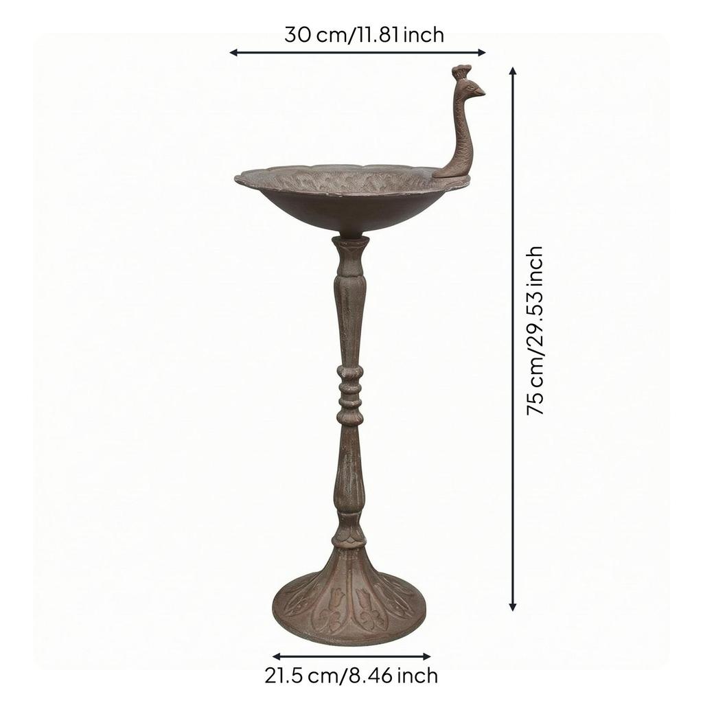 Pedestal Bird Feeder Flared Base Decorative Metal Tall Post