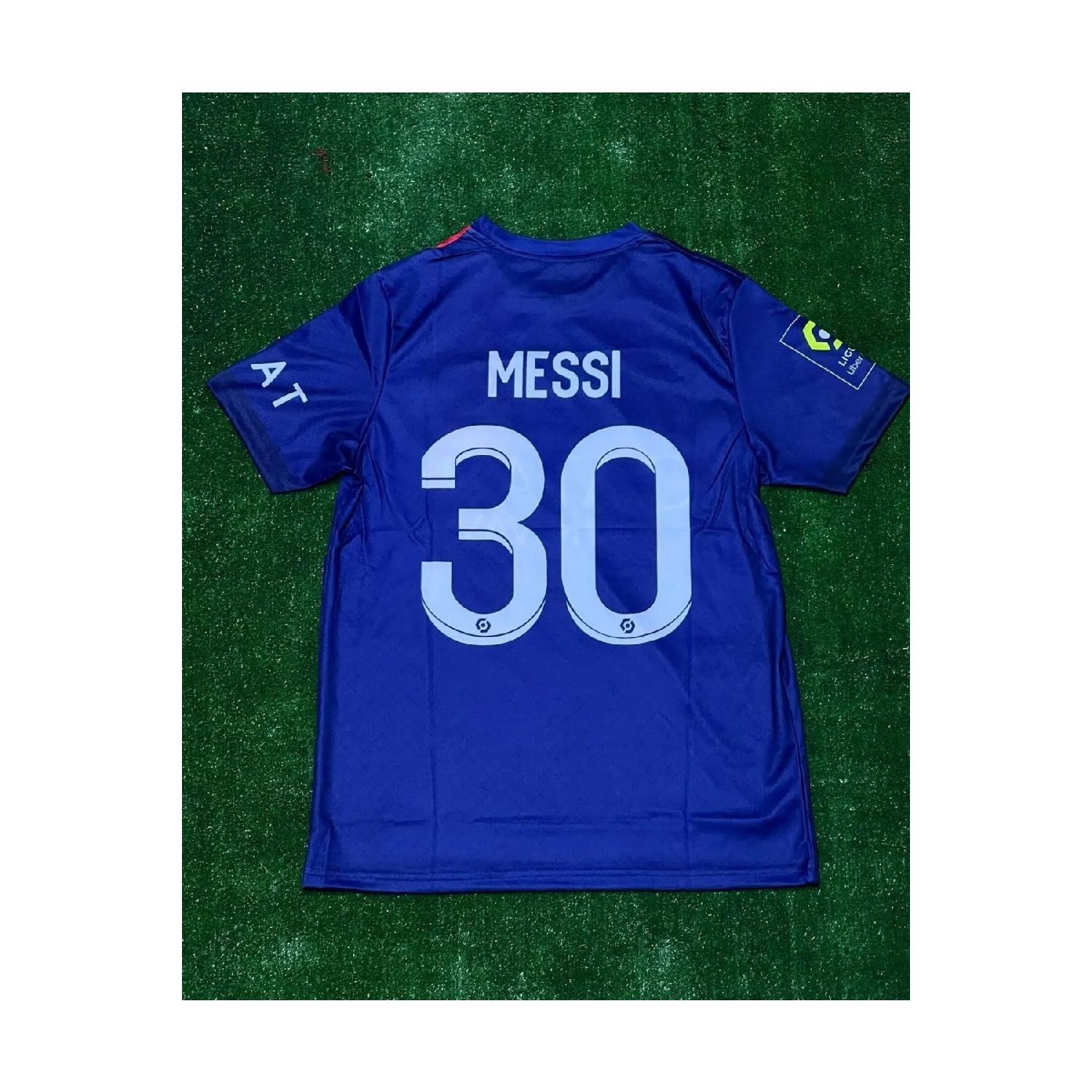 

Джерси футбольного болельщика сезона Messi Psg с красными полосками