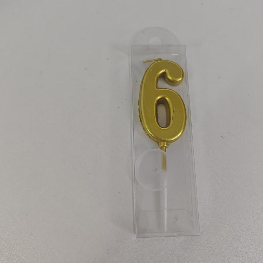 1/2/10pcs Number Birthday Candles, Gold Number Candles, Cake Number Candles, Party Celebration
