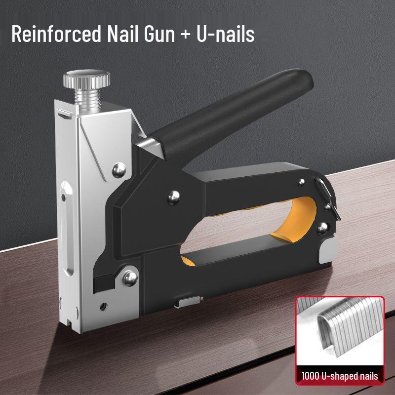 Three-in-One Handheld Woodworking Staple and Brad Nailer for Cabinets and Sofas