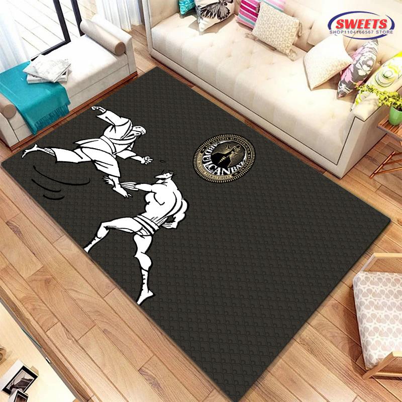 Jiu-Jitsu Warrior Japanese Bjj Gi &Black Belt Mma Carpet for Home Living Room Bedroom Sofa Doormat Floor Rug Anti-slip Decor Mat