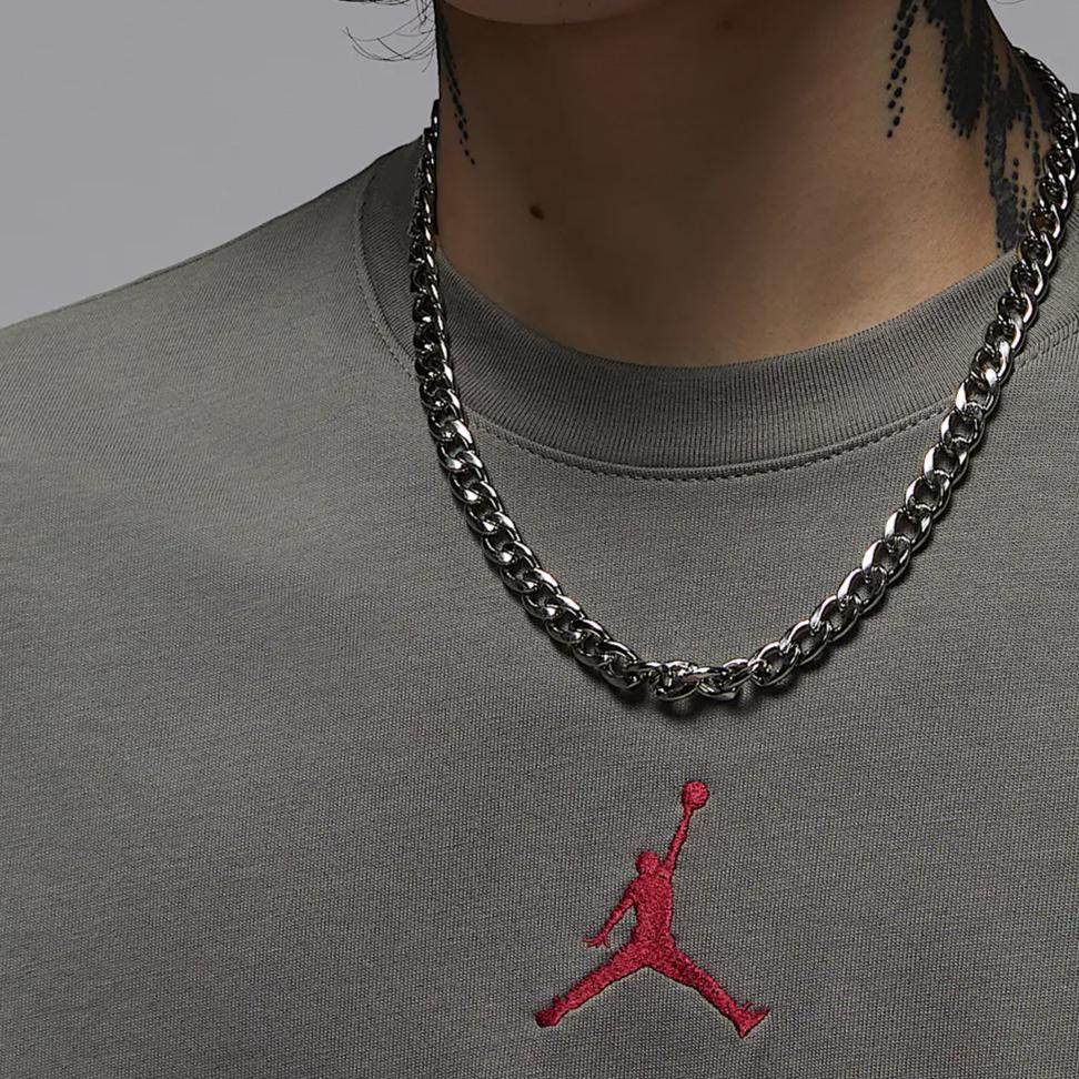 Jordan Oversized Casual Solid Color Comfortable Skin-Friendly Soft Short Sleeve T-Shirt Men Tops Light-Gray IH0833029