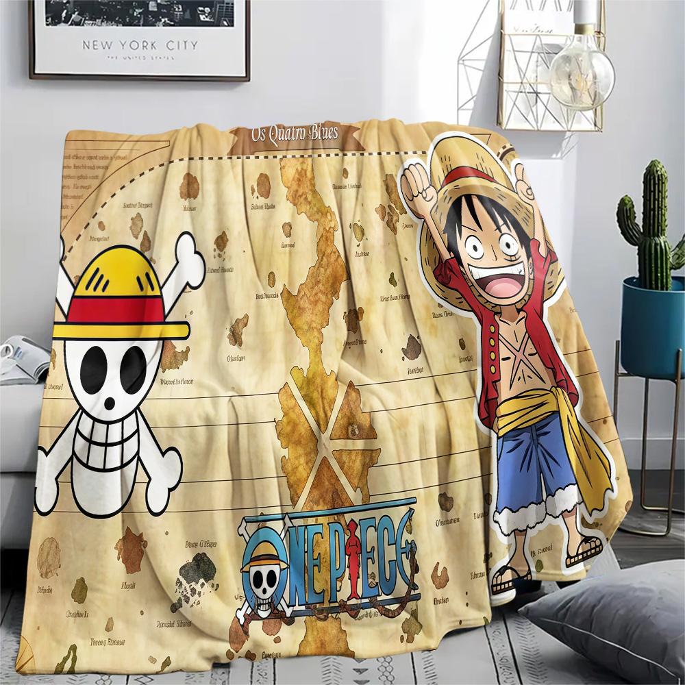 1pz Una Pezzo Monkey D Luffy Coperta in Flanella Fantasia Adatta a Tutte le Stagioni per Arredamento Casa Calore e Comfort Regali Regalo Festivo