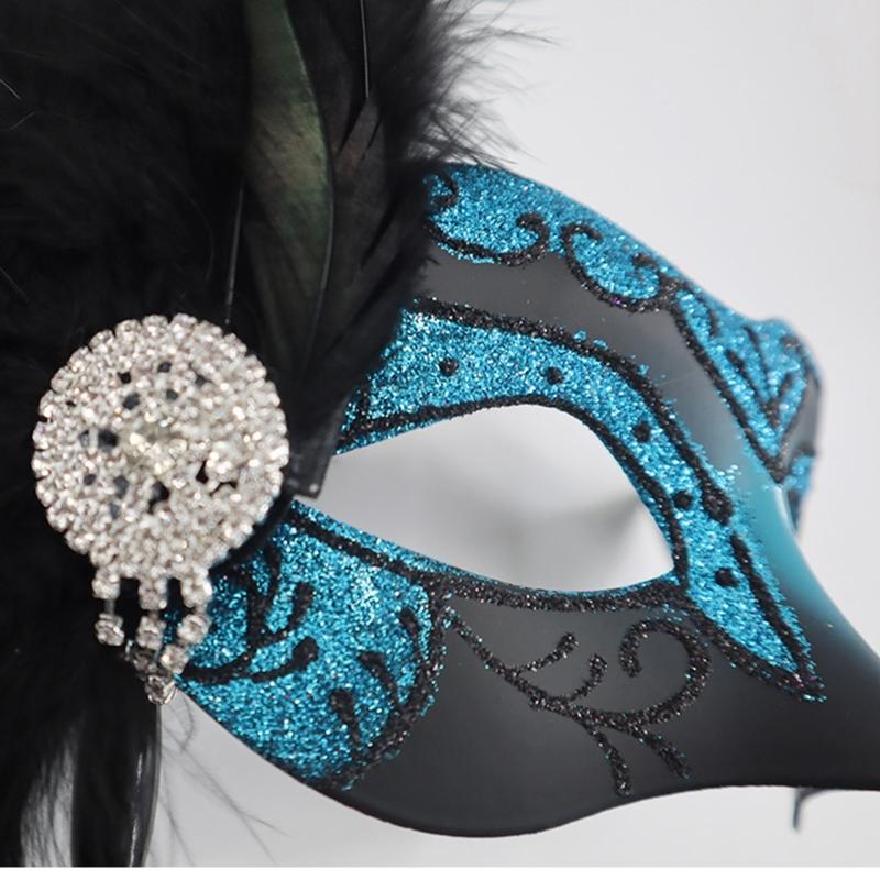 Venetian Masquerade Masks Halloween Mardi Gras Masks with Stick Ball Party Masks