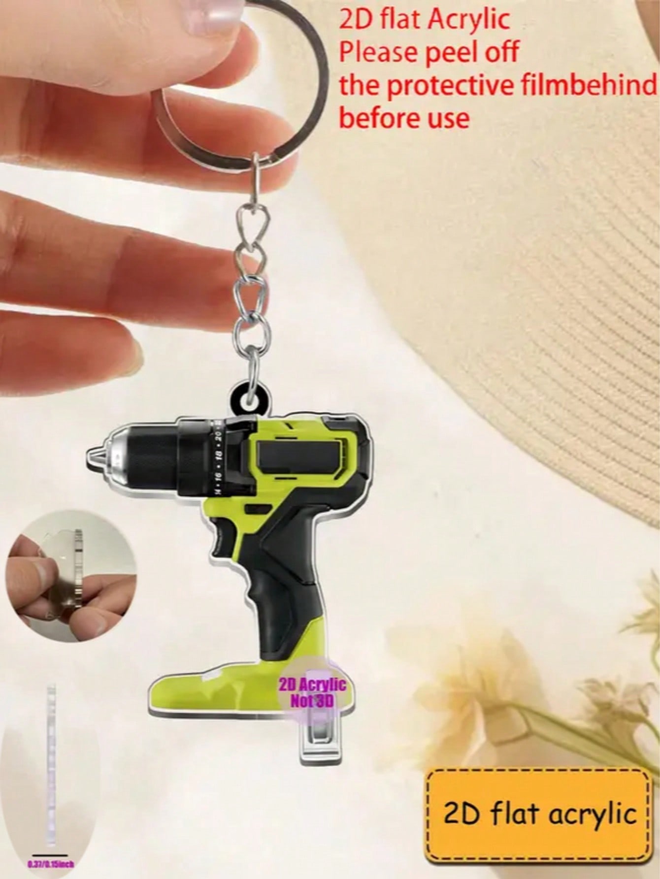 

1 шт. электрическая подвеска с бриллиантовой темой, 2D акриловая подвеска. Можно использовать как многофункциональный брелок, декоративный подарочный аксессуар