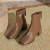 Light man home brown short boots women's 2025 new spring and autumn winter thick-soled Martin boots British style elastic thin boots