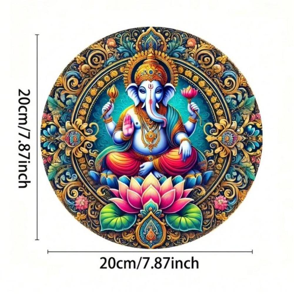Engraved Aluminum Art Ganesh Sign Bohemian Home Decor Kitchen Farmhouse Plaque