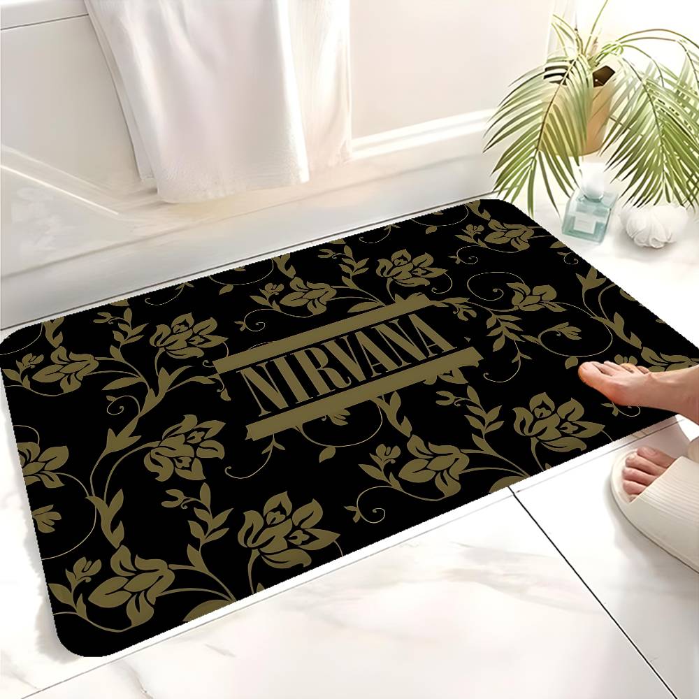 Popular Band N-nirvana-A Floor Mat Non-Slip Laundry Room Mat Laundry Decor Balcony Child Living Room Bedside Mats