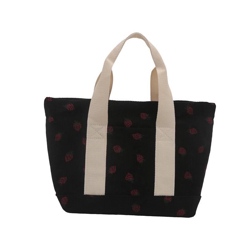 

Сумка из вельвета, сумка в стиле колледжа с принтом, персонализированная сумка через плечо, осень 2024 года, новая сумка-тоут большой вместимости чёрный