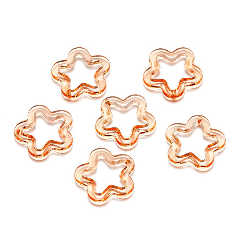 10Pcs/Lot 30*30.5mm Acrylic Transparent Five Pointed Star Pendant for DIY Jewelry Making Bracelet Necklace Charms Accessories