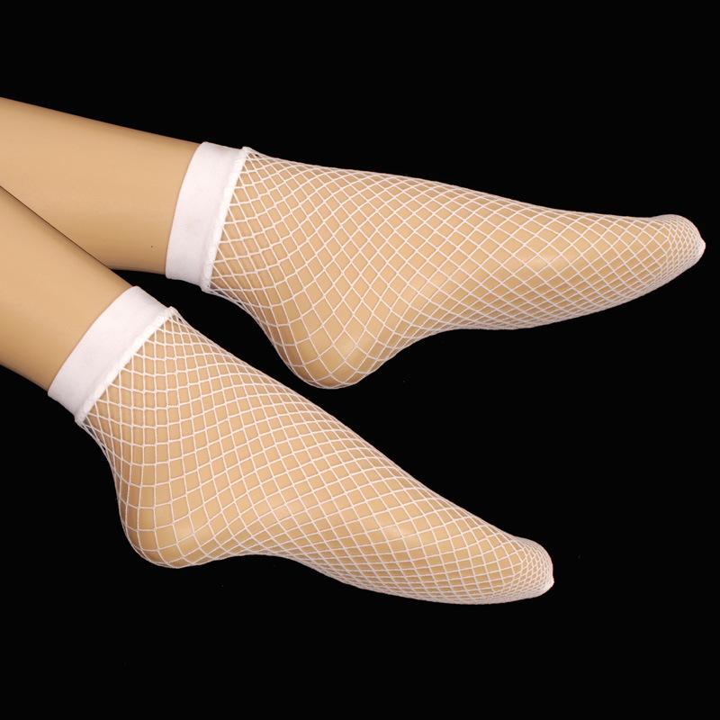 Chaussettes d'été en dentelle résille Perle Noire - Respirantes, Invisibles Grandes Tailles