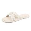 2025 new summer versatile small fragrant slippers outer wear women's fashion flat bottom travel beach sandals large size women's shoes
