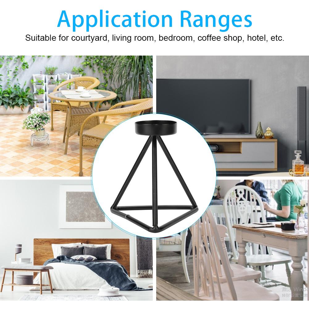 Single Head Innovative Black Candlestick Iron Candle Holder for Home Wedding Table DecorationLower Height