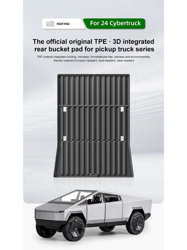 Tesla Cybertruck Trunk Mat 2024, TPE Rear Bed Mat