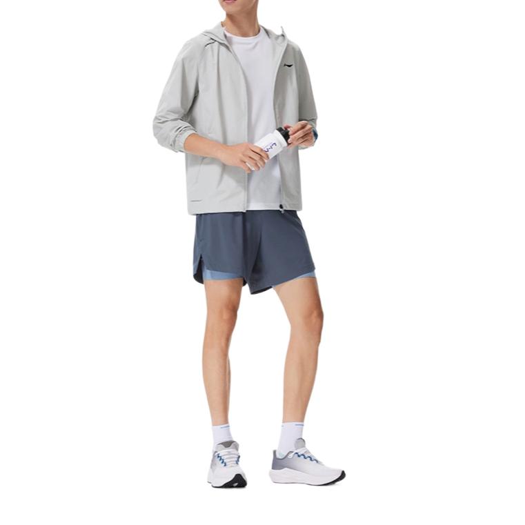 Li Ning Fitness Series Hooded Zip Jacket Men jackets AFDW929-1