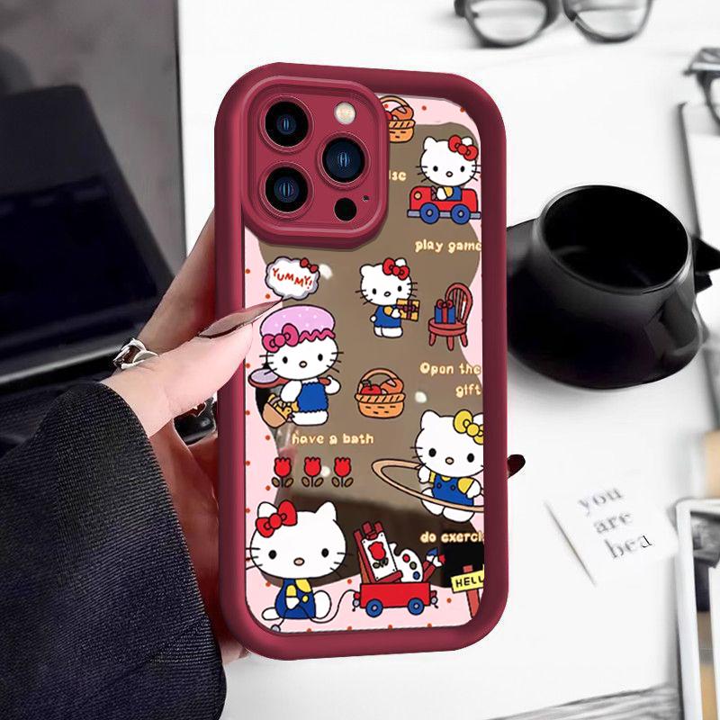 Mirror Makeup Hello Kitty Bracelet Phone Case For Xiaomi MI 15T POCO X8 Pro Max Ultra F7 M7 X7 X5 F5 X6 PRO M6 C40 5G Cute Cover