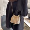Kadın Moda Elmas Taklidi Kova Çanta Retro Inci Zincir Bayanlar omuz çantaları Parlak Küçük Crossbody Çanta Kadın Çanta