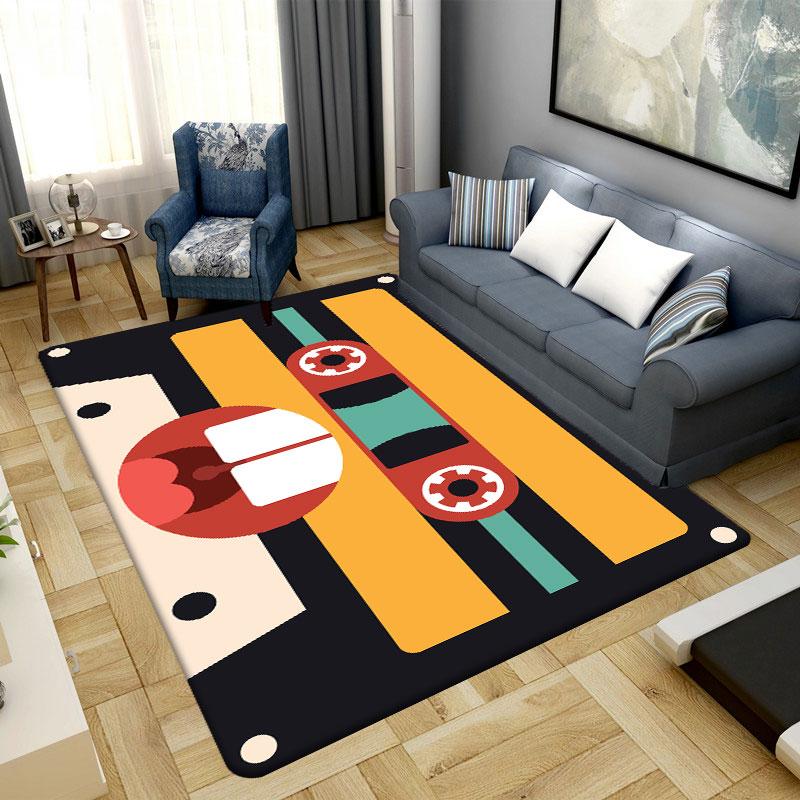 Cartoon kazetový koberec Obývací pokoj Ložnice Koberec Podložka Květinový Neklouzavý Koberec Home Decor Area