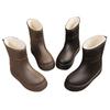Women's Winter Mid Tube Fleece Anti Cold Anti Slip Wear Resistant And Warm Rain Shoes