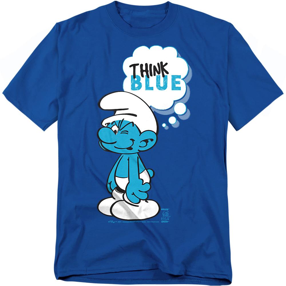 The Smurfs Unisex Adult Think Blue T-Shirt