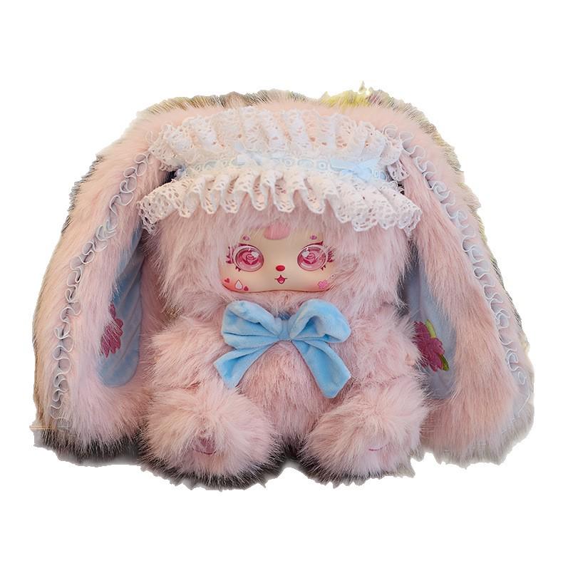 Three White Rabbit Elves 680: Hand-Painted Plush Blind Box Figure - Cute Trendy Toy Pendant
