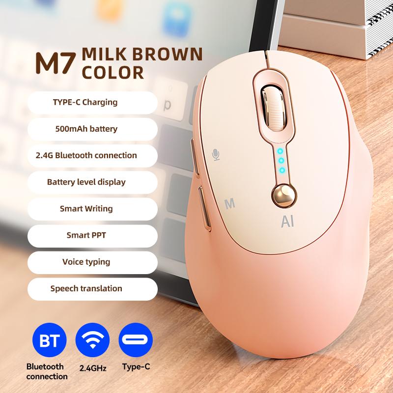 

AI Mouse Voice Intelligent Bluetooth 2.4G Wireless Type-C Charging Voice Input Writing Translation Intelligent Office Preferred