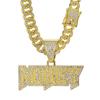 Hot Selling Hip-hop Alloy Full Diamond Letter Pendant In Europe and America, Cuban Necklace, Trendy Men's Accessory