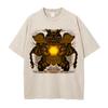 Manga Printed T-shirt Anime Y2k Washed Oversized T Shirt Men's Clothing Summer Short Sleeve Casual Cotton Tees Tops
