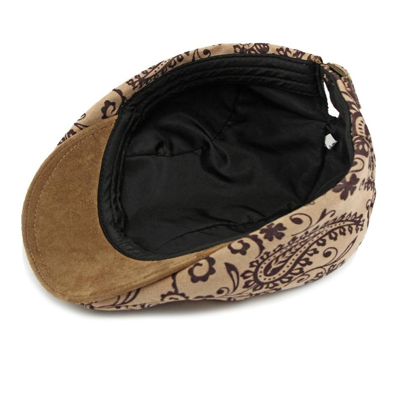 Cashew Print Beret Women's British Vintage Forward Cap Suede Peaked Cap