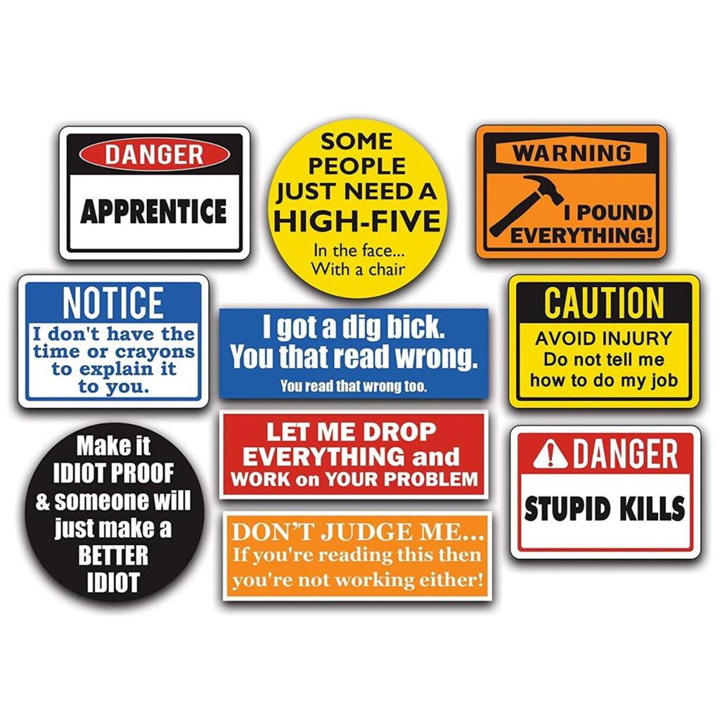 Buy 10Pack Of Funny Hard Hat Stickers. These Vinyl Decals Are Awesome